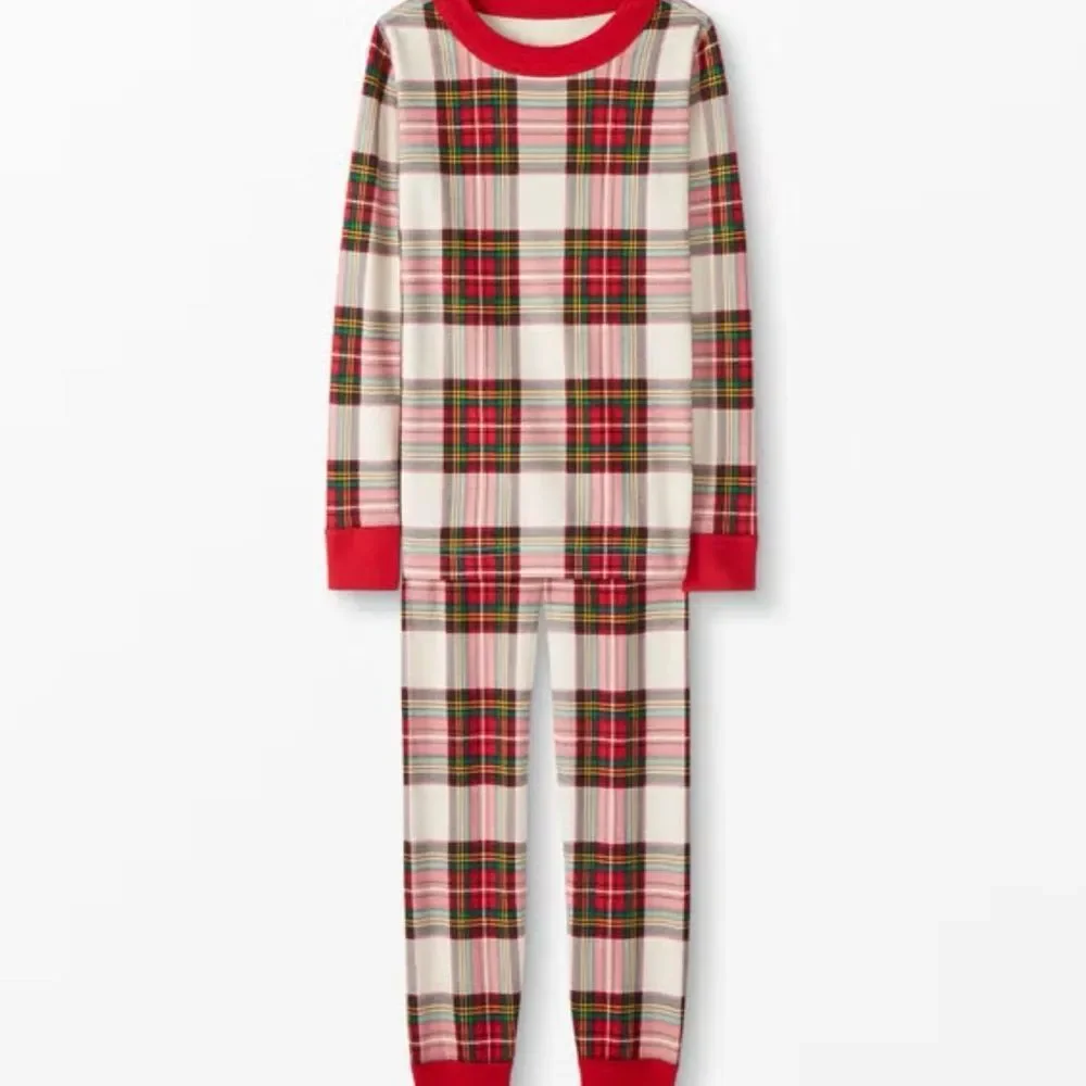 Hanna Andersson Red Plaid Pajamas Sz 120cm